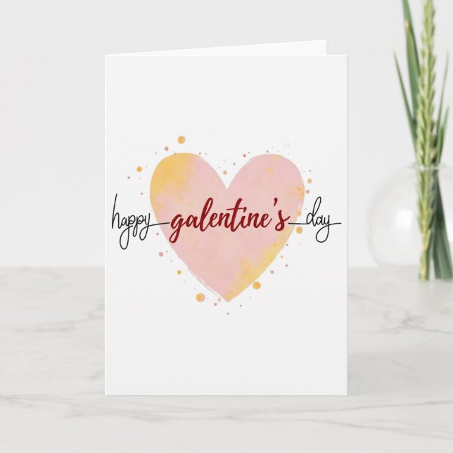 Happy Galentines Day Watercolor Card (Front)