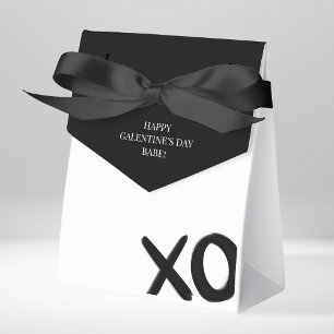 Happy Galentine's Day XOXO Black White Modern Favor Boxes