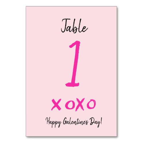 Happy Galentines day xoxo pink  Table Number