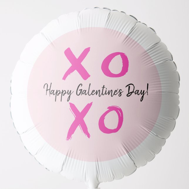 Happy Galentine's Day XOXO pink Valentine's Balloon (Front)