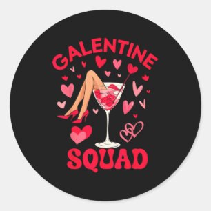Happy Galentines Squad Valentine's Girls Day Febru Classic Round Sticker
