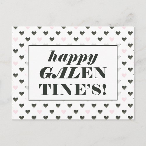Happy Galentines  Watercolor Hearts Postcard