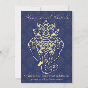 Happy Ganesh Chaturthi, own text, navy blue