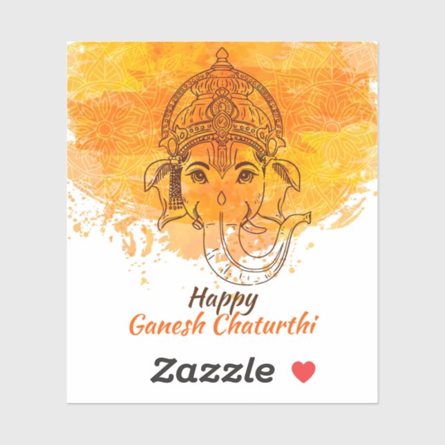 Happy Ganesh Chaturthi Sticker (Sheet)