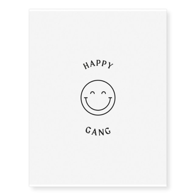 happy gang temporary tattoos (Front)