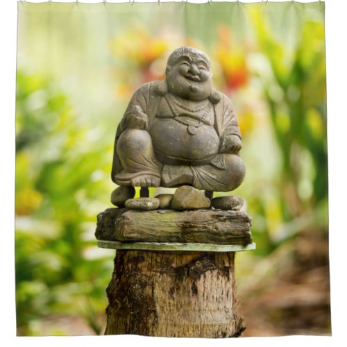 Happy Garden Buddha Shower Curtain