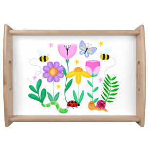 Happy Garden Creatures Serving Tray