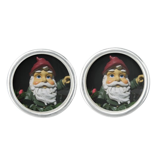 Happy Garden Gnome Cuff Links (Front)
