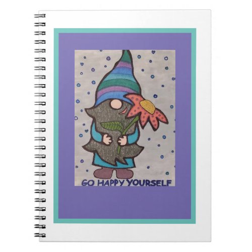 Happy Garden Gnome Spiral Photo Notebook