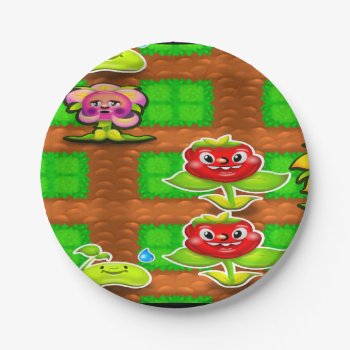 Happy Garden Paper Plates by GKDStore at Zazzle
