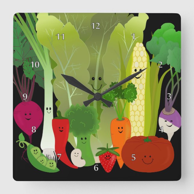 Happy Garden Produce Wall Clock (Front)