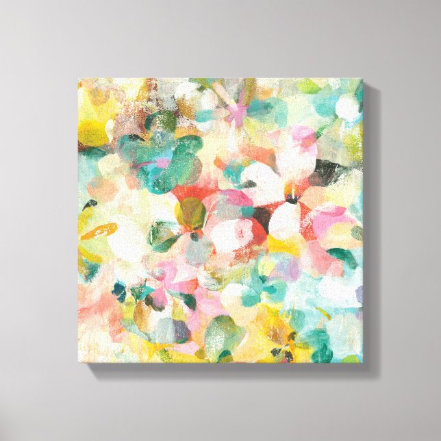 Happy Garden | Soft Pastel Petals Canvas Print (Front)