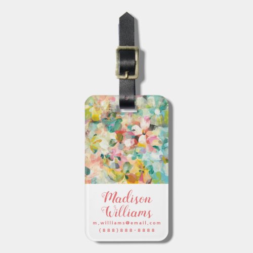 Happy Garden  Soft Pastel Petals Luggage Tag