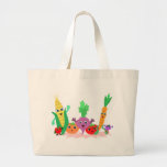 Happy Garden Vegetables Large Tote Bag at Zazzle