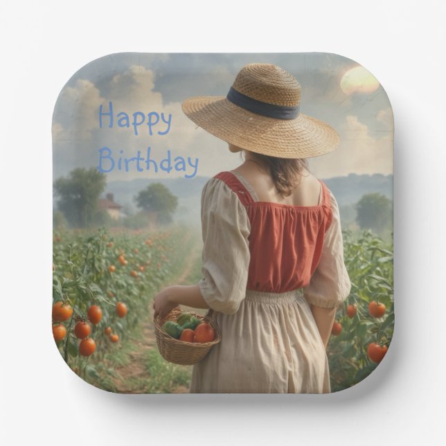 Happy Gardener  Paper Plates (Front)