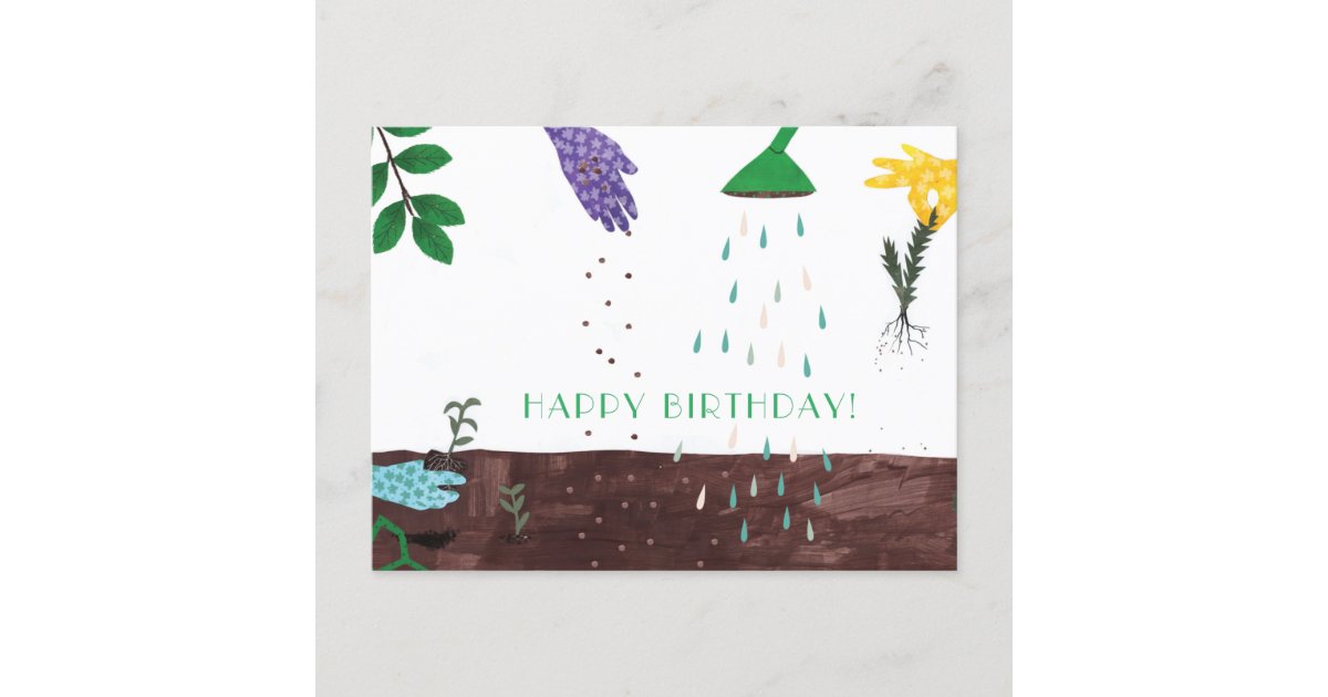 Happy Gardening Season | Gardener Happy Birthday Postcard | Zazzle