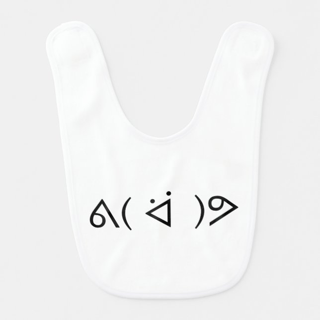 Happy Gary ᕕ( ᐛ )ᕗ Meme Emoticon Emoji Text Art Bib (Front)