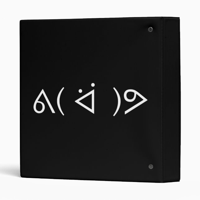 Happy Gary ᕕ( ᐛ )ᕗ Meme Emoticon Emoji Text Art Binder (Back/Spine)