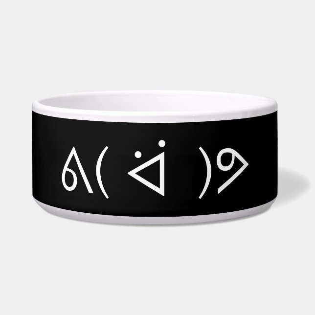 Happy Gary ᕕ( ᐛ )ᕗ Meme Emoticon Emoji Text Art Bowl (Front)