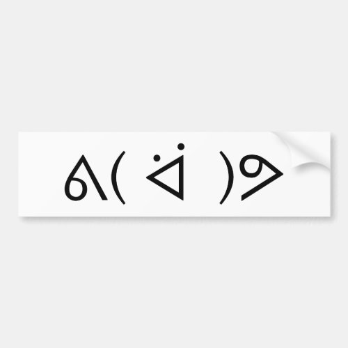 Happy Gary ᕕ ᐛ ᕗ Meme Emoticon Emoji Text Art Bumper Sticker