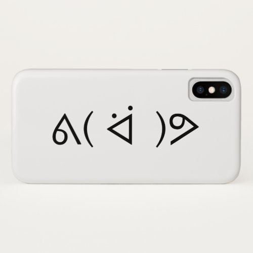 Happy Gary ᕕ ᐛ ᕗ Meme Emoticon Emoji Text Art iPhone XS Case