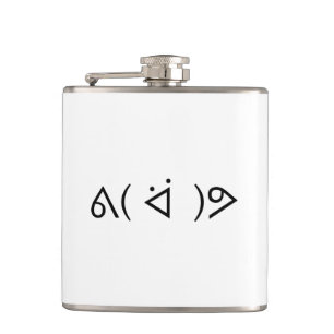 Happy Gary ᕕ( ᐛ )ᕗ Meme Emoticon Emoji Text Art Flask