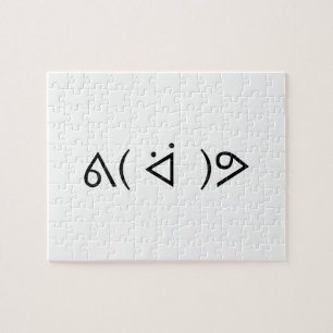 Happy Gary ᕕ( ᐛ )ᕗ Meme Emoticon Emoji Text Art Jigsaw Puzzle