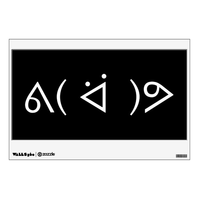 Happy Gary ᕕ( ᐛ )ᕗ Meme Emoticon Emoji Text Art Wall Sticker (Front)