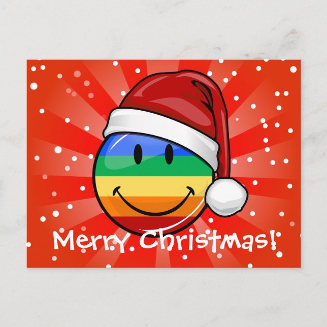 Happy Gay Lgbt Flag Custom Text Holiday Postcards (Front)