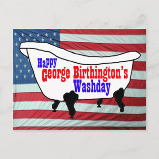 Happy George Birthington's Washday Products Postcard