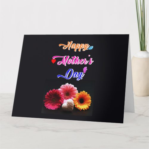 Happy Gerbera Flower Love Best Gift On Mothers Day Card