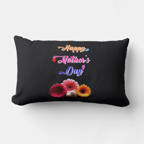 Happy Gerbera Flower Love Best Gift On Mothers Day Lumbar Pillow