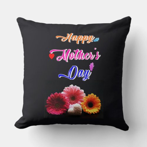 Happy Gerbera Flower Love Best Gift On Mothers Day Throw Pillow