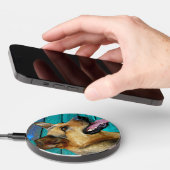 Happy German Shepherd dog Wireless Charger (Hand)