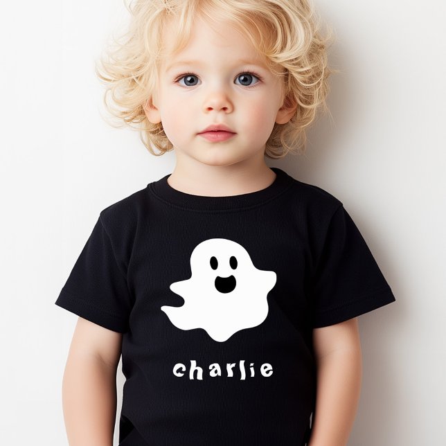 Happy ghost and name kids Halloween Toddler T-shirt (Happy ghost and name kids Halloween Toddler T-shirt)