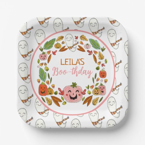 Happy Ghost Birthday Party Paper Plates