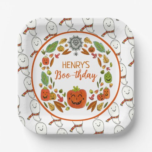 Happy Ghost Birthday Party Paper Plates