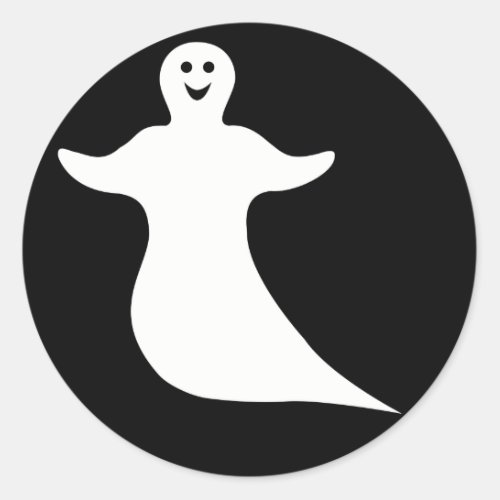 Happy Ghost Classic Round Sticker