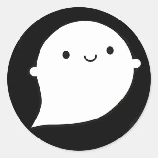 Happy Ghost Classic Round Sticker