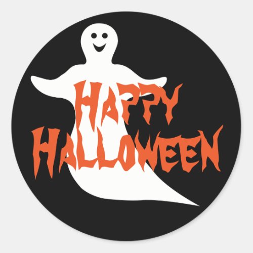 Happy Ghost Happy Halloween Classic Round Sticker