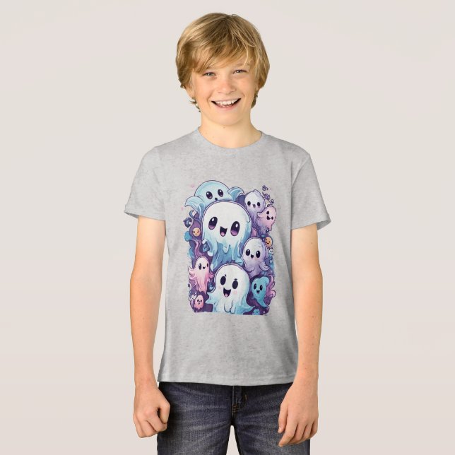 Happy Ghost Party Unisex T-Shirt Tri-Blend Shirt (Front Full)