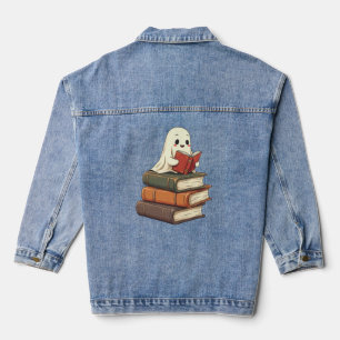 Happy Ghost Reader - Funny Bookworm Denim Jacket