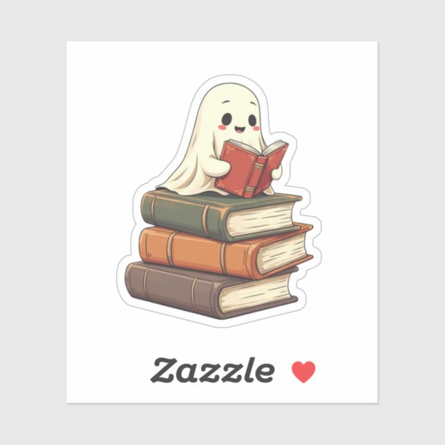Happy Ghost Reader - Funny Bookworm Sticker (Sheet)