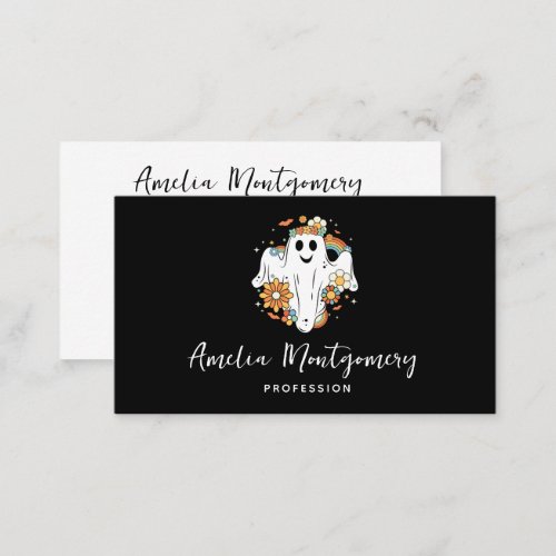 Happy Ghost Retro Hippie Vibe Business Card