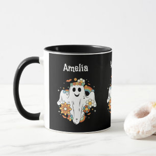 Happy Ghost Retro Hippie Vibe Mug