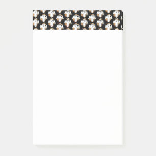 Happy Ghost Retro Hippie Vibe Pattern Post-it Notes