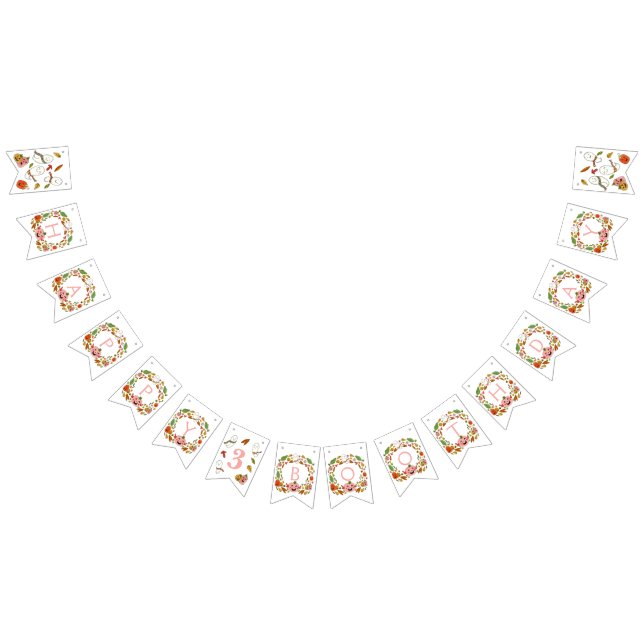 Happy Ghosts Boothday Pink Birthday Bunting Flags (All)