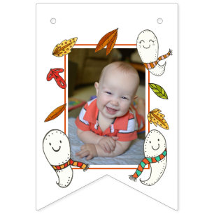 Happy Ghosts Boothday with Photo Birthday Bunting Flags