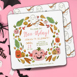 Happy Ghosts Pink Halloween Birthday Invitation<br><div class="desc">Happy Ghosts Pink Halloween Birthday Invitation Are you celebrating a Halloween birthday this year and want a sweet, not spooky, party vibe? Invite friends and family to your party with these extra cute and colorful ghosty invitations! Featuring hand drawn, original artwork, these cute square invitations are full of festive fun!...</div>