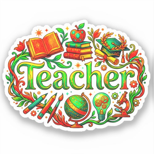 Happy Gift Idea | Retro Teacher Appreciation Sticker